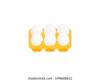 Open egg box isolated on white background. Egg packaging. Vector illustration
