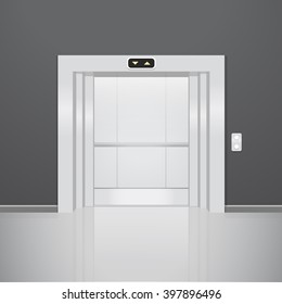 Open elevator. Realistic vector illustration