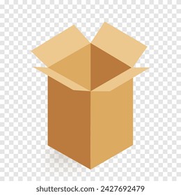 Open elongated box line icon. Delivery, mail, surprise, packaging, cardboard, storage, for fragile goods, transportation, online shopping. Vector line icon for business and advertising