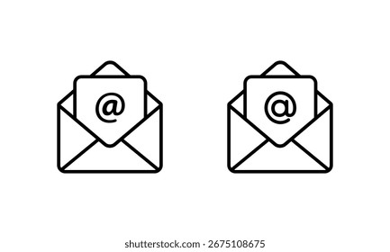 E-Mail-Umschlagsymbol öffnen Posteingang und Kommunikationsnachrichtensymbol