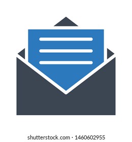 open email glyph colour vector icon