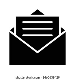 open email glyph flat vector icon