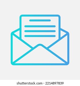 Open email icon in gradient style about email, use for website mobile app presentation