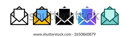 Open Email Icon Multiple Vector Illustration