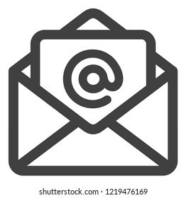 Open email icon on a white background. Isolated open email symbol with flat style.