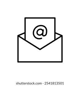 Open email icon Outline vector for web ui