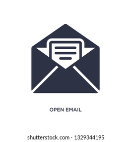 open email icon. Simple element illustration from education concept. open email editable symbol design on white background. Can be use for web and mobile.