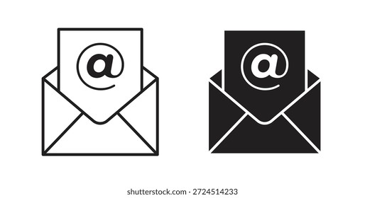 Icono de correo electrónico abierto en elemento de logotipo abstracto de Diseño gráfico moderno de tendencia plana simple
