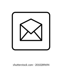 Open email icon vector line square style