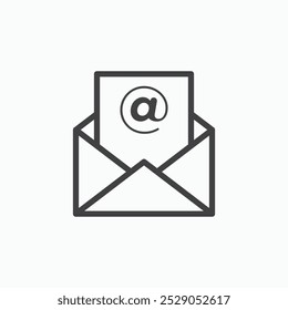 Abrir conjunto de ícones de email. ilustração preenchida e de linha