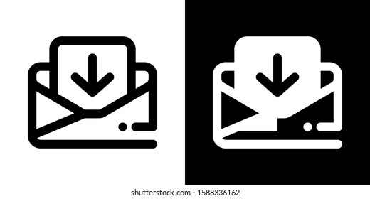 Open E-mail Inbox Download Icon Set - Business