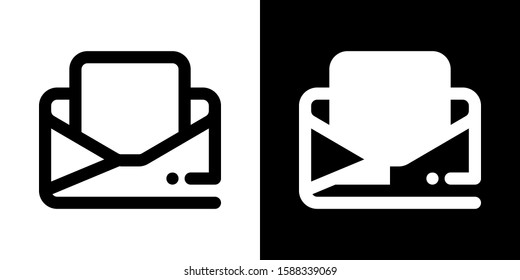 Open E-mail Inbox File Icon Set - Business