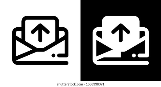 Open E-mail Inbox Upload Icon Set - Business
