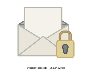 Open email with padlock representing email security