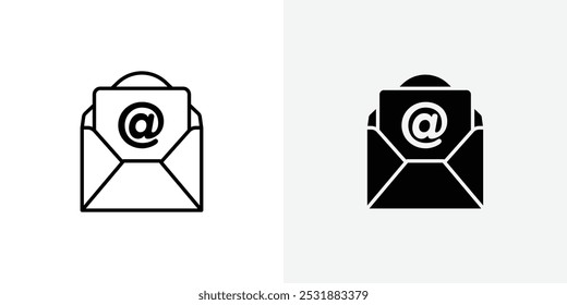 Open email vecor icon set. Stock vector illustrator. EPS 10