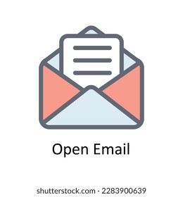 Open Email Vector  Fill outline Icons. Simple stock illustration stock