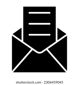 Abrir Icono De Glifo Vector De Correo Electrónico Para Uso Personal Y Comercial.
