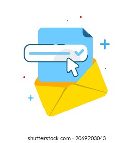 open email verification concept illustration flat design vector eps10. simple, modern graphic element for landing page, empty state ui, infographic, icon