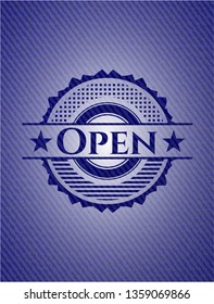 Open emblem with jean high quality background