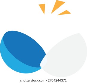 Open Empty Blue Gachapon Capsule Illustration