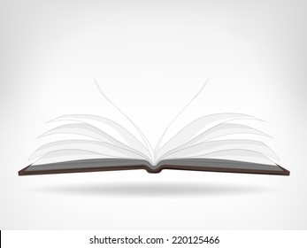 Open Empty Book Side View Isolated Object Vector Illustration