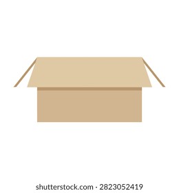 An open empty brown cardboard box isolated on a clean white background. Perfect for shipping, delivery, moving, e-commerce, logistics, storage, and retail concepts.