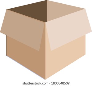 Open empty carboard box - Vector