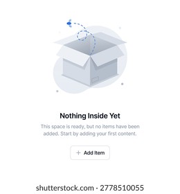 An open empty cardboard box with a fly buzzing out, representing a 