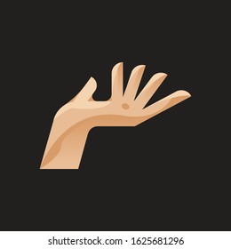 Open empty hand holding protect giving gestures icon, vector illustration, isolated on background 