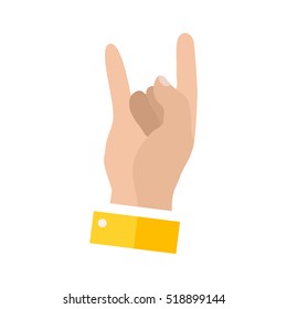 Open empty hand showing different gestures. Rock hand icon isolated on white background. Vector illustration EPS10