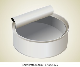 Open empty metal can