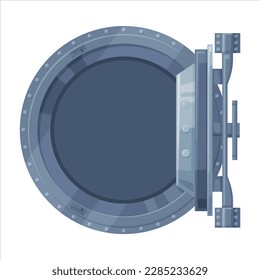 Open Empty Metal Safe or Strongbox for Securing Valuable Object Vector Illustration