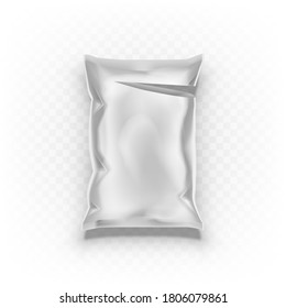 Open Empty Plastic Bag On White Background. EPS10 Vector