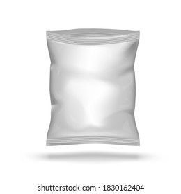 Open Empty Plastic Vacuum Bag On White Background. EPS10 Vector