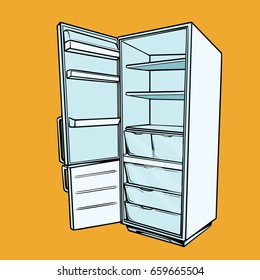 Open empty refrigerator