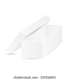 open empty small box on white background