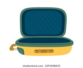 Open empty suitcase flat icon. Vector illustration