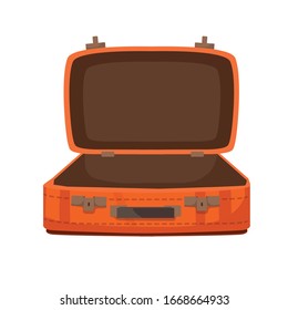 Open Empty Suitcase Vector Illustration