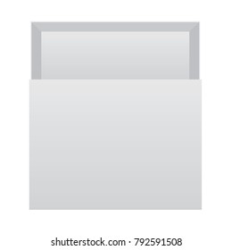 Open empty white box isolated on a white background