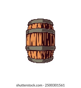 Open Empty Wooden Barrel Isolated Detailed Hand Drawn Painting Illustration