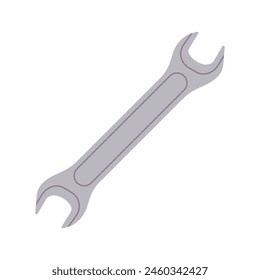 Open End Wrench Repair Tool for Automotive and Industrial Maintenance, Flat Vector Illustration Design