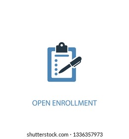 Open Enrollment concept 2 colored icon. Simple blue element illustration. Open Enrollment concept symbol design. Can be used for web and mobile UI/UX