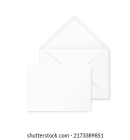 An open envelope along with a blank white sheet. Vector illustration on white background. EPS10.