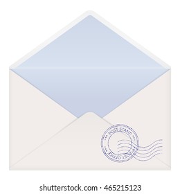 Open envelope back. Vector illustration isolated on white background