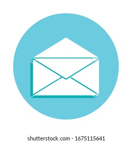 Open envelope badge icon. Simple glyph, flat vector of web icons for ui and ux, website or mobile application
