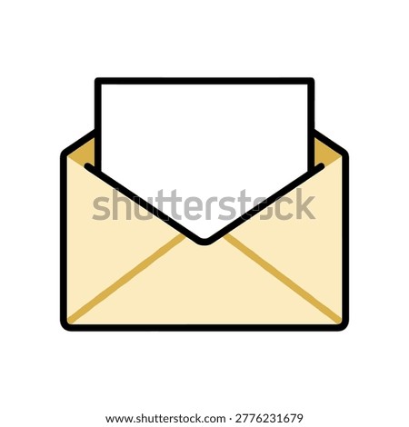 Open envelope with blank letter paper envelope communication document business