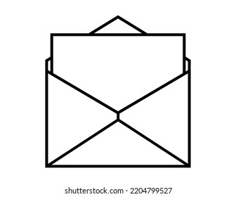 Abrir Sobre Con Letra En Blanco Icono De Línea De Esquema Simple