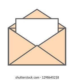 Open envelope with blank paper