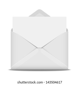 Open envelope with blank paper