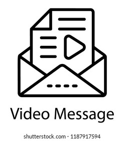 Open envelope contains a video message file 